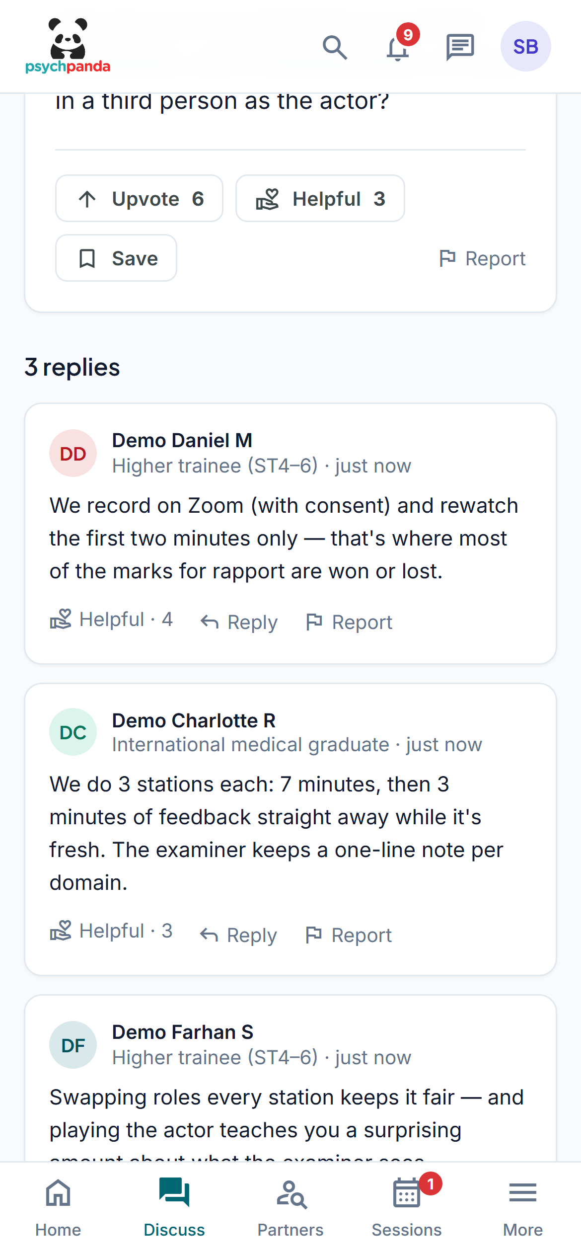 Discussions: Swap tips and questions with other candidates.